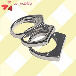 Stackable Triple Ring Rhodium Plated - Size 8